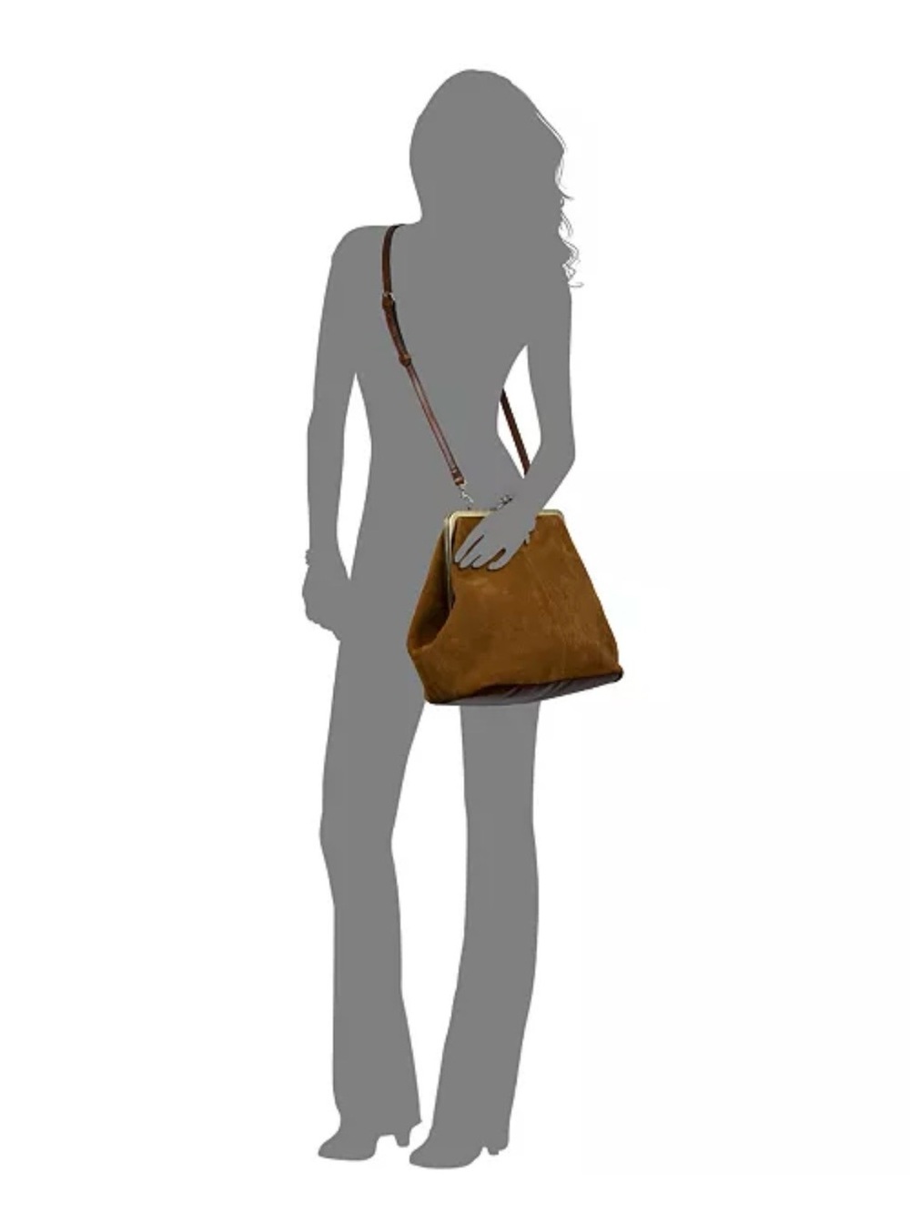 Patricia Nash NWT Vivienne Large Suede Kisslock Frame Crossbody Bag - Picture 5 of 12